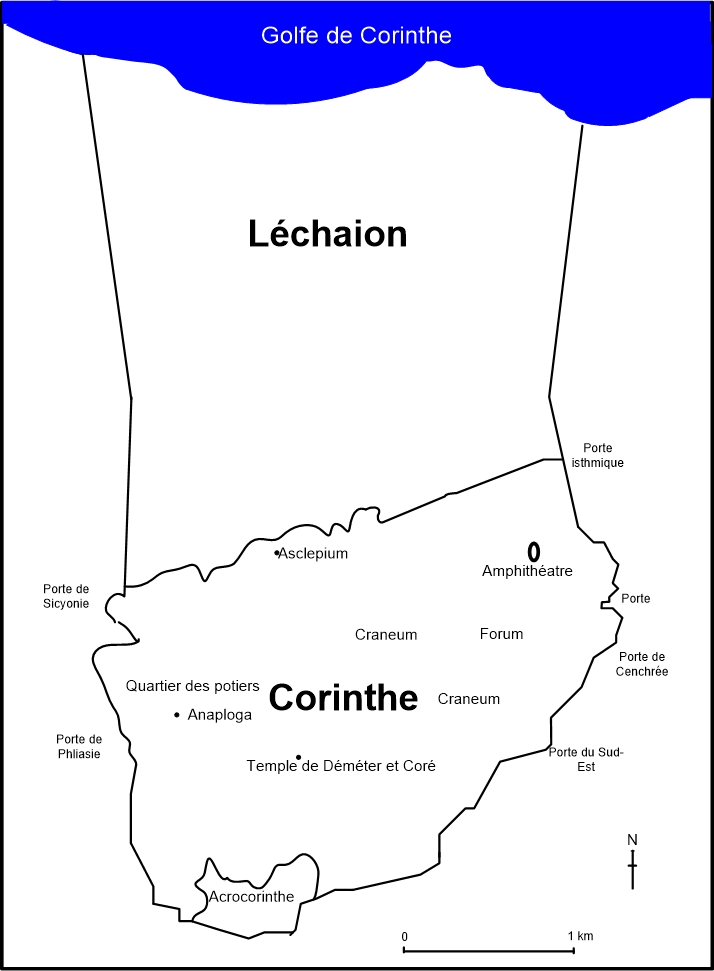 Carte de Corinthe en l'an 50
