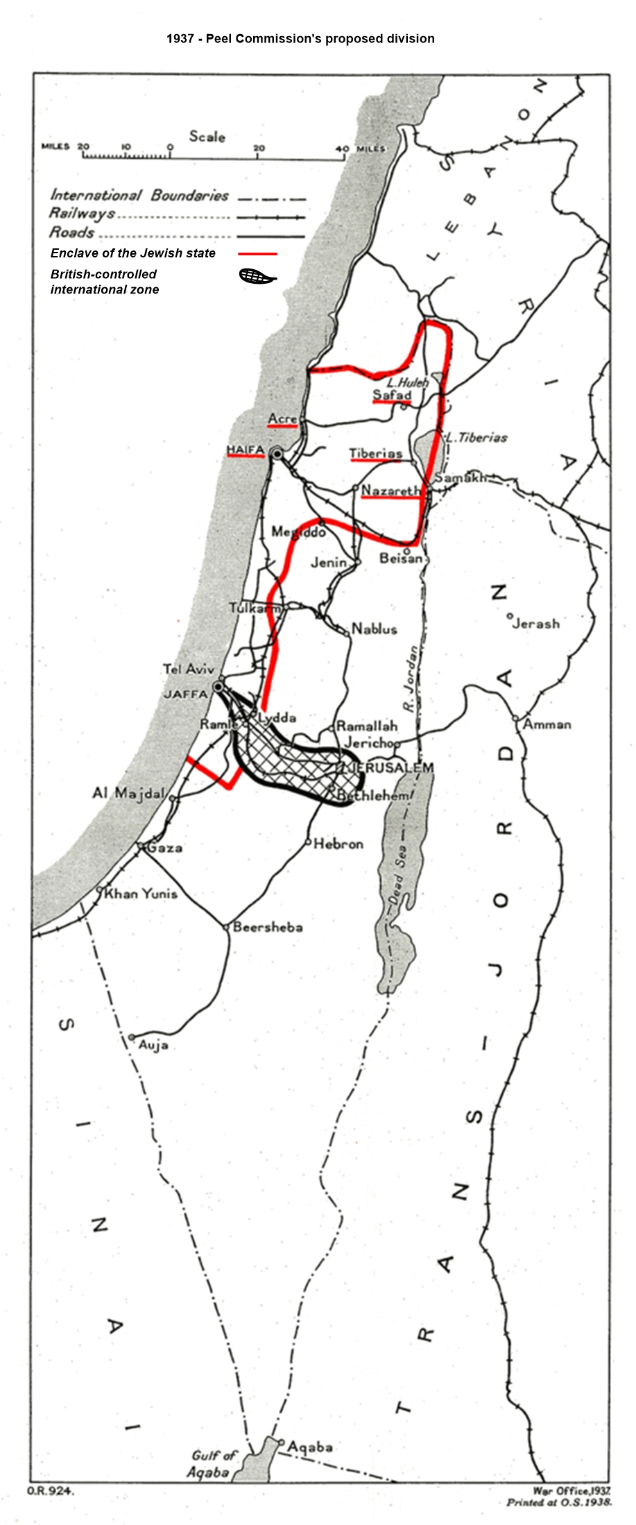 1937 - Peel Commission's proposed division