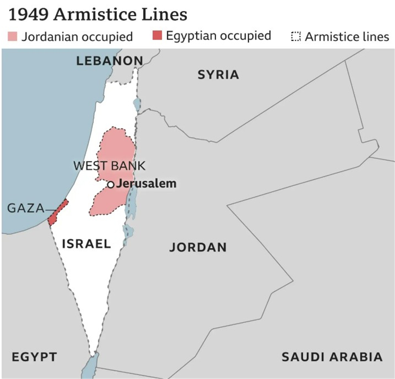 1949 - Map at the time of the armistice