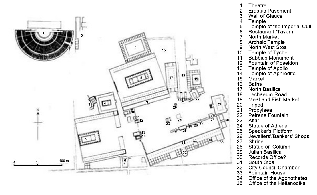 Map of Central Corinth in the year 50