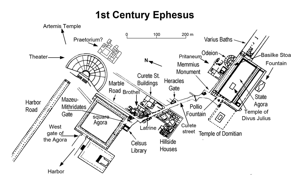 Map of Ephesus in the time of Saint Paul