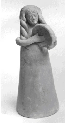 Female tambourine player