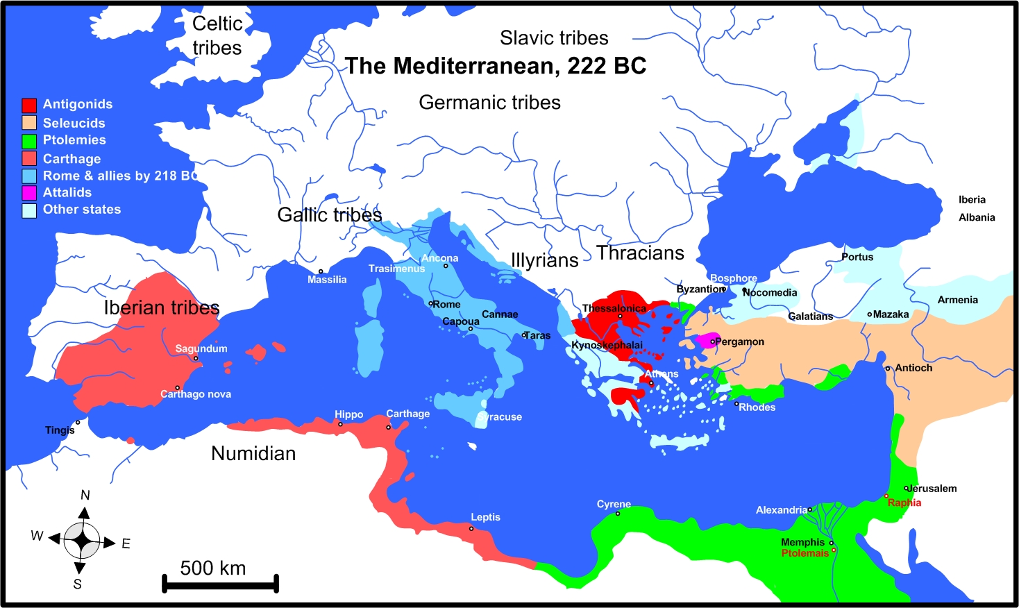 Mediterranean in the year 222 BC