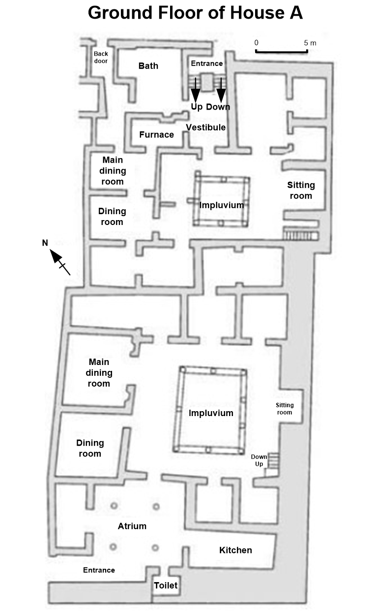 Floor plan of a house in Ephesus during the time of Saint Paul