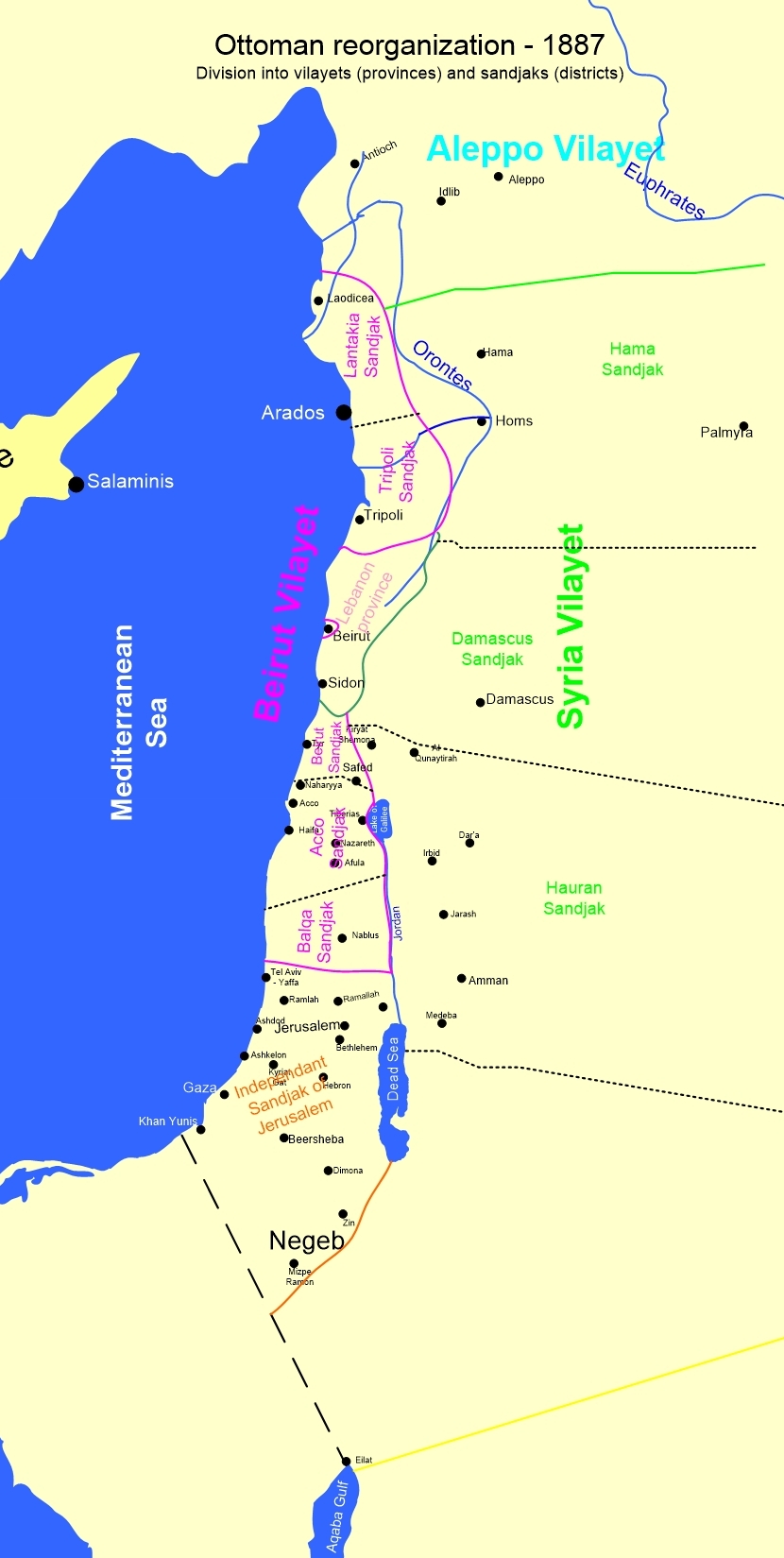 Districts ottomans de 1517 � 1917