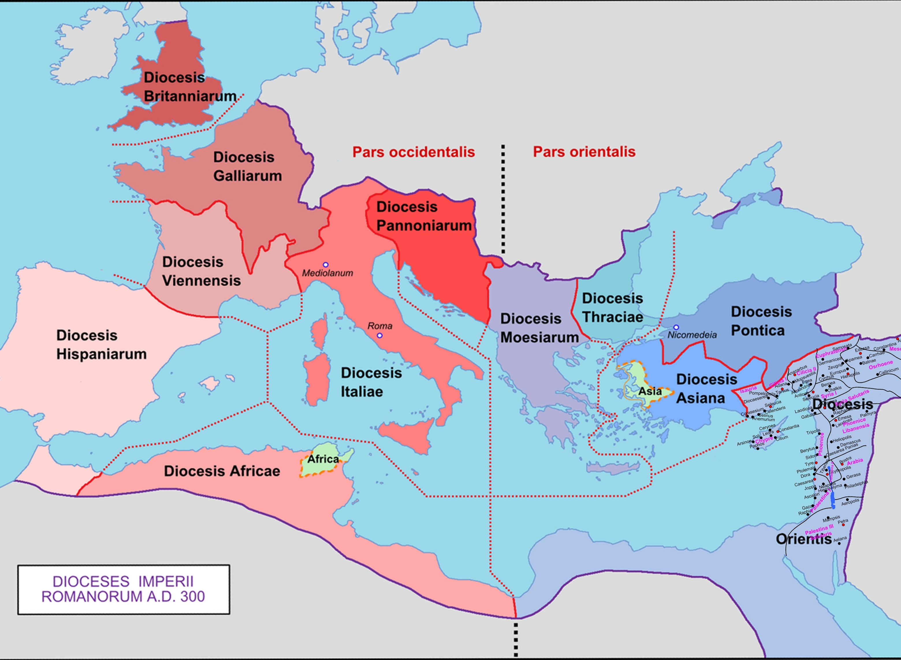 Roman dioceses in the year 300